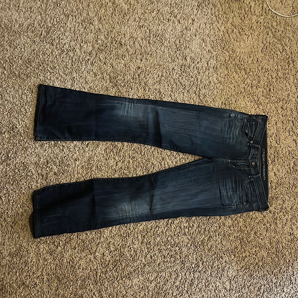 Women’s boot cut jeans.